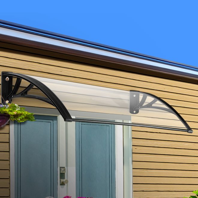 Window Door Awning Outdoor Solid Polycarbonate Canopy Patio DIY – 1×3 m