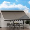 Retractable Folding Arm Awning Motorised Sunshade 4Mx3M Grey