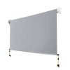 Outdoor Blinds Light Filtering Roll Down Awning Shade 3X2.5M Grey