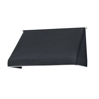 Window Door Awning 1.2mx0.6mx0.6m Black Polyester Fabric Steel Frame