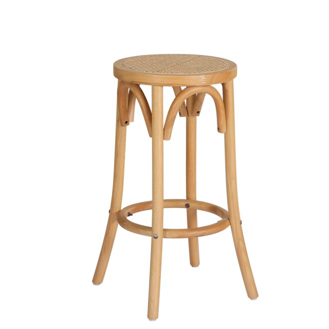 Bar Stools Wooden Stool Counter Chair Kitchen Barstools Rattan Seat. – 1