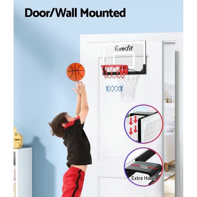 23″ Mini Basketball Hoop Backboard Door Wall Mounted Sports Kids Black