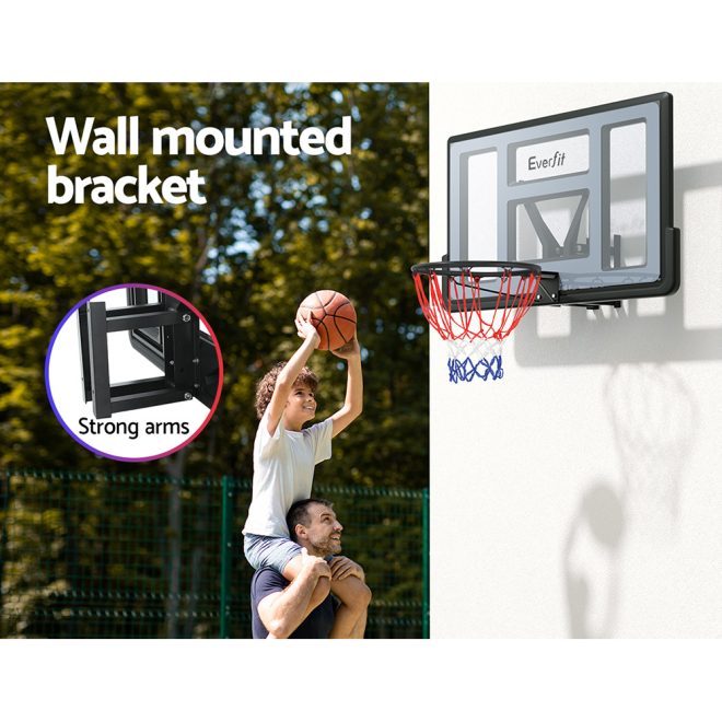 45″ Basketball Hoop Backboard Wall Mounted Ring Net Sports Pro System