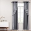 2X 132x242cm Blockout Sheer Curtains Charcoal