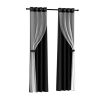 2X 132x304cm Blockout Sheer Curtains Black