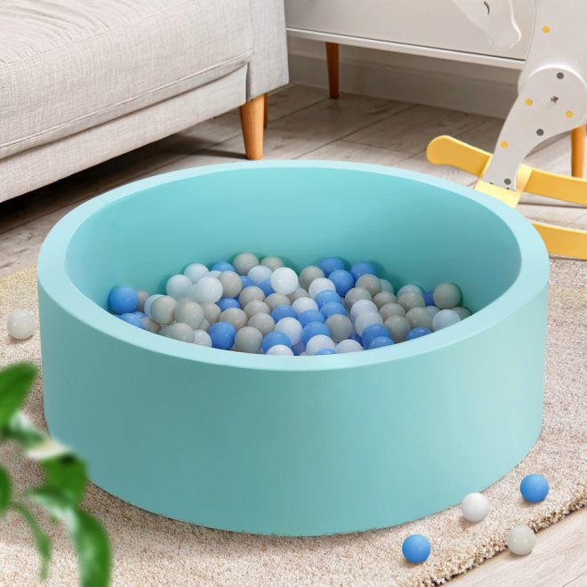 Ocean Foam Ball Pit with Balls Kids Play Pool Barrier Toys 90x30cm – Blue