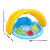 Kids Pool 115x89x76cm Inflatable Play Swimming Pools w/ Canopy 31L