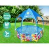 Kids Pool 183x51cm Steel Frame Swimming Play Pools Canopy 930L