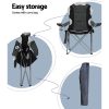 2X Folding Camping Chairs Arm Chair Portable Outdoor Beach Fishing BBQ – Grey