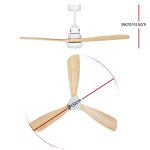 Devanti 52” Ceiling Fan AC Motor LED Light Remote – Light Wood