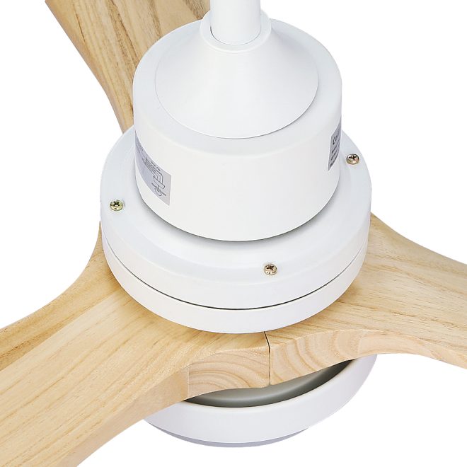 Devanti 52” Ceiling Fan AC Motor LED Light Remote – Light Wood