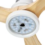 Devanti 52” Ceiling Fan AC Motor LED Light Remote – Light Wood