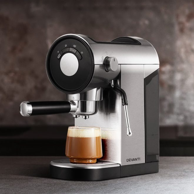 Devanti 20 Bar Coffee Machine Espresso Cafe Maker