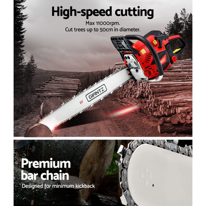 Chainsaw Petrol 58CC 22″ Bar Commercial E-Start Pruning Chain Saw,Chainsaw Petrol 58CC 22″ Bar Commercial E-Start Pruning Chain Saw 4.2HP