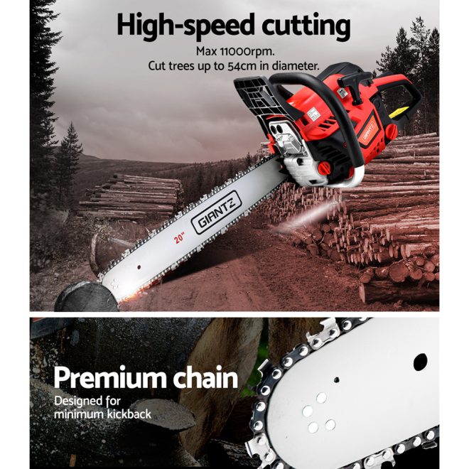 Chainsaw Petrol 52CC 20″ Bar Commercial E-Start Pruning Chain Saw,Chainsaw Petrol 52CC 20″ Bar Commercial E-Start Pruning Chain Saw 4.0HP