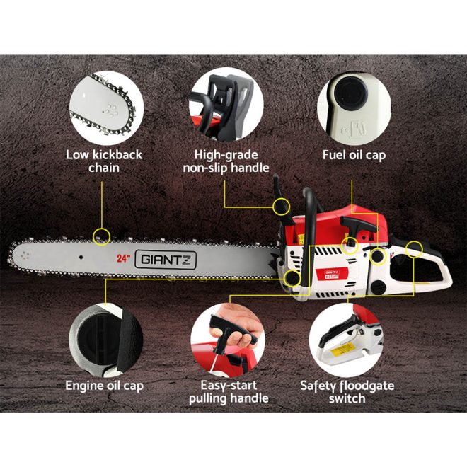 Chainsaw Petrol 72CC 24″ Bar Commercial E-Start Pruning Chain Saw,Chainsaw Petrol 72CC 24″ Bar Commercial E-Start Pruning Chain Saw 5.5HP