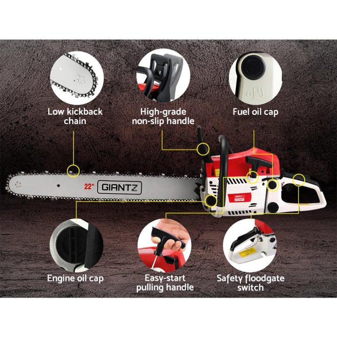 Chainsaw Petrol 62CC 22″ Bar Commercial E-Start Pruning Chain Saw,Chainsaw Petrol 62CC 22″ Bar Commercial E-Start Pruning Chain Saw 5.2HP