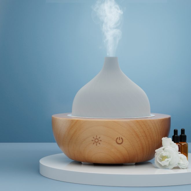 Aroma Aromatherapy Diffuser LED Oil Ultrasonic Air Humidifier Glass Wood