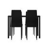 Dining Chairs and Table Dining Set Wooden Top Black