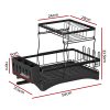 Dish Rack Expandable Drying Drainer Cutlery Holder Tray Kitchen 2 Tiers