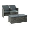 Recliner Chairs Sun Lounge Wicker Lounger Outdoor Furniture Patio Sofa – Grey