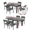 Outdoor Dining Set 5 Piece Aluminum Extendable Table Setting Black