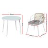 Outdoor Dining Set 5 Piece Aluminum Table Chairs Setting White