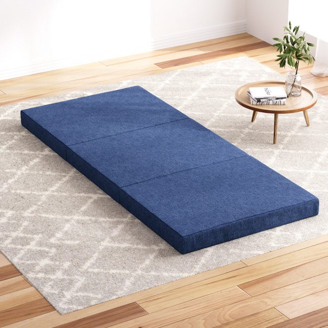 Bedding Foldable Mattress Folding Foam Single Blue