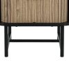 Bedside Table Side End Table Slidng Doors Storage Nightstand Black BORIS