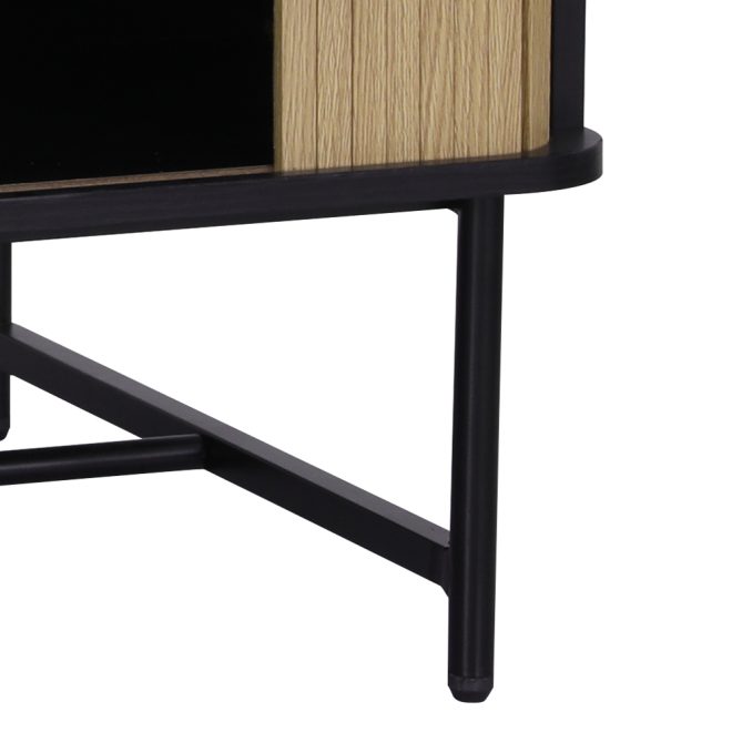 Coffee Table Sliding Drawer Door Black Boris