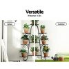 Plant Stand 9 Tier Metal Flower Pot Shelf Black