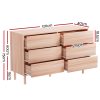 6 Chest of Drawers Cabinet Dresser Table Tallboy Storage Bedroom Pine