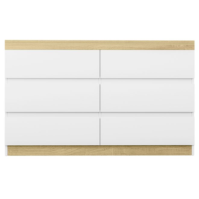 6 Chest of Drawers Cabinet Dresser Table Tallboy Storage Bedroom White