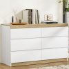 6 Chest of Drawers Cabinet Dresser Table Tallboy Storage Bedroom White