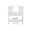 Dressing Table Set Stool 10 Led Bulbs White Dulcea