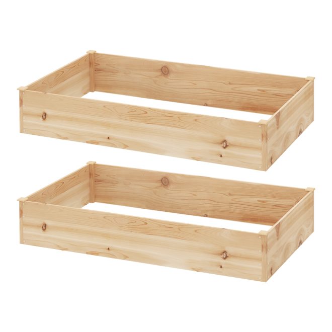 Green Fingers Garden Bed 150x90x30cm Wooden Planter Box Raised Container Growing