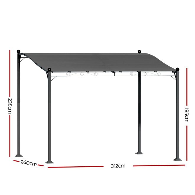 Gazebo Marquee 3m Outdoor Event Wedding Tent Camping Party Shade Iron Art Canopy Grey