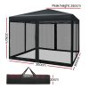 Gazebo Pop Up Marquee Wedding Side Mesh Wall Outdoor Gazebos – 3×3 m, Black