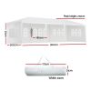 Gazebo 3x9m Marquee Wedding Party Tent Outdoor Camping Side Wall Canopy 5 Panel White