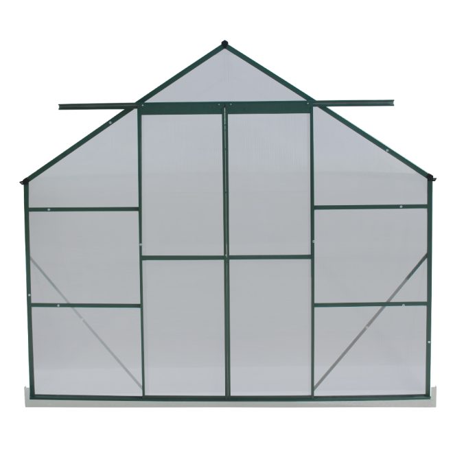 Greenhouse 6.3×2.44×2.1M Aluminium Polycarbonate Green House Garden Shed