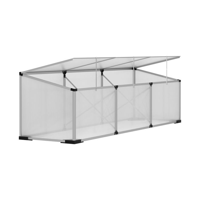 Greenhouse 180x50x50CM Cold Frame Plant Grow Aluminium Polycarbonate Green House