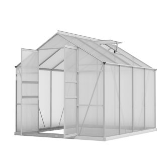 Greenfingers Aluminium Greenhouse Green House Polycarbonate Garden Shed 2.4×2.5M