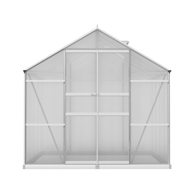 Greenfingers Aluminium Greenhouse Green House Polycarbonate Garden Shed 2.4×2.5M