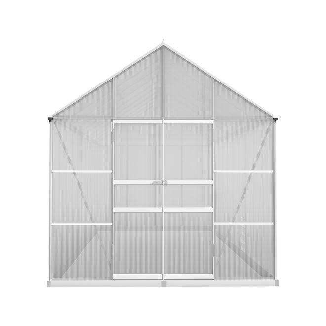 Greenhouse Aluminium Large Green House Garden Shed 6X2.4M