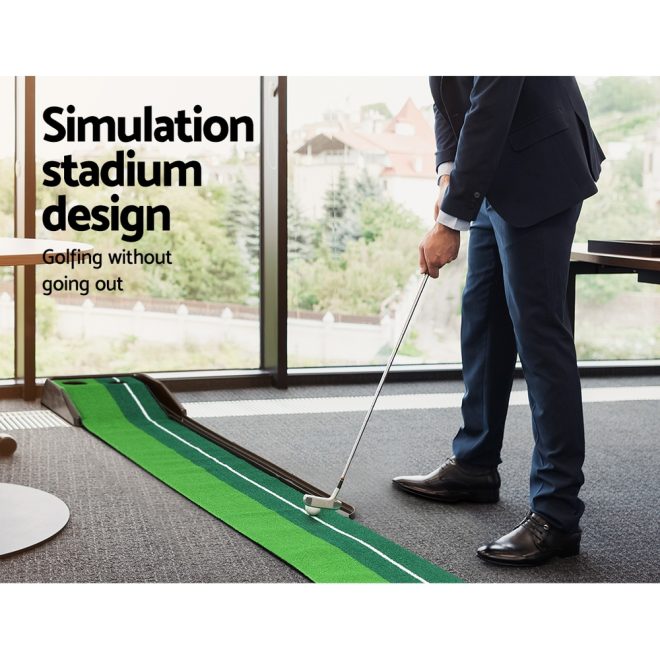 3M Golf Putting Practice Mat Auto Return Putter Indoor Outdoor Training