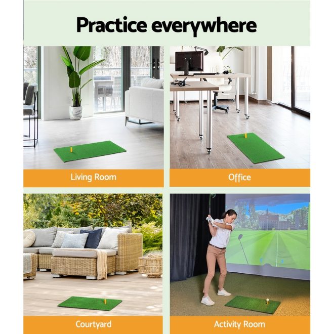 Golf Hitting Practice Mat Portable Driving Range Training Aid 60x30cm