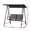 Gardeon Outdoor Swing Chair Garden Bench Furniture Canopy 2 Seater Black