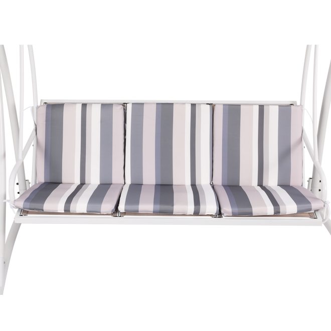 Outdoor Swing Chair Garden Bench Furniture Canopy 3 Seater White Grey