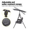 Outdoor Swing Chair Garden Furniture Canopy Cup Holder 2 Seater Grey