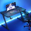 Gaming Desk Computer Desks Table Study Home Ofiice RGB LED Light – 120x60x72 cm